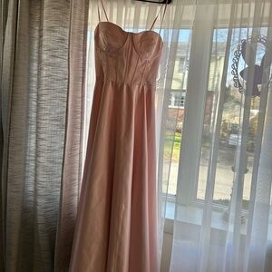 Elegant Pink Spaghetti Strap Dress